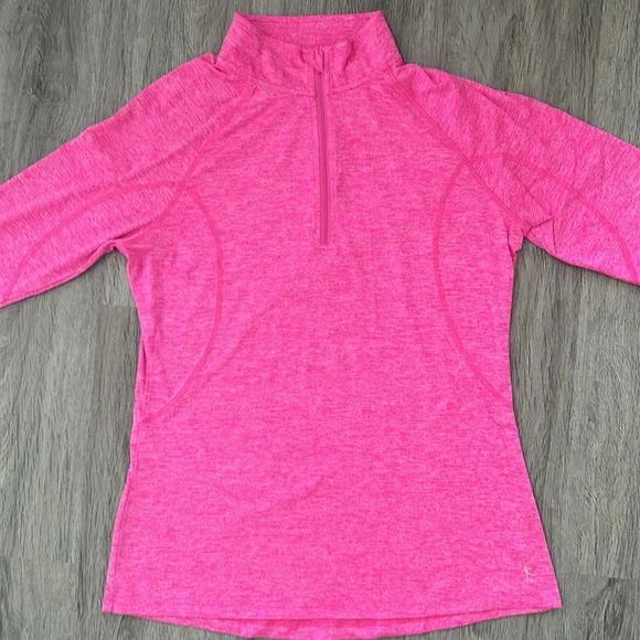 Danskin Now Semi Fitted Pink Women’s 1/4 Zip Pullovef Pink Jacket Size Medium - Picture 3 of 8